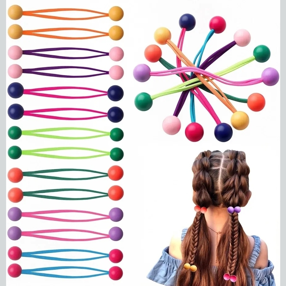 3/$5💥 20 Pcs Colorful Ball Hair Ties